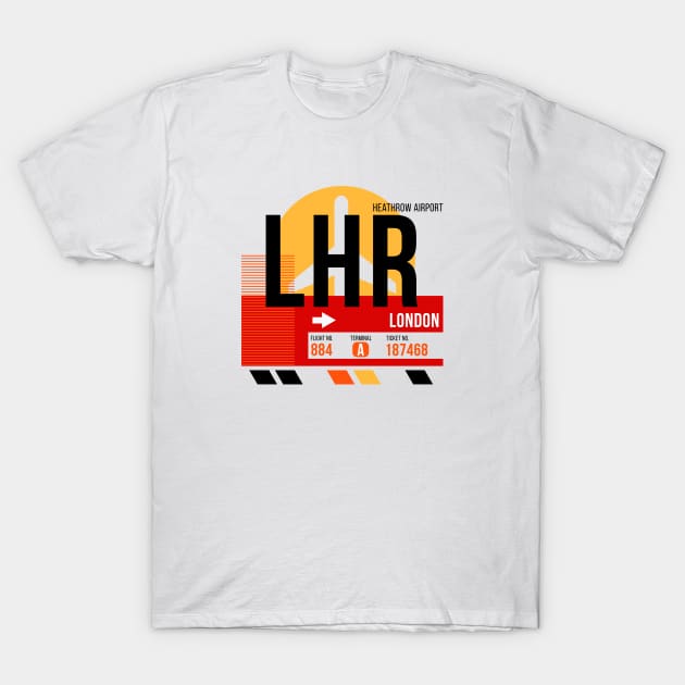London Heathrow (LHR) Airport // Sunset Baggage Tag T-Shirt by Now Boarding